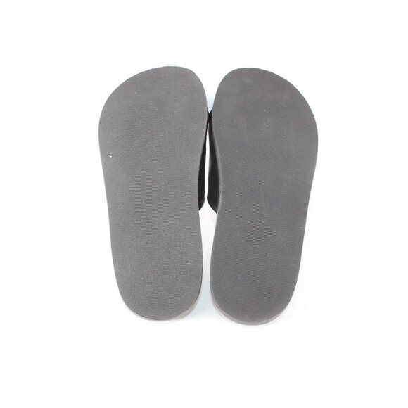 Joan Oloff Sandal Sz 9 M Black Slip On Leather Rubber Sandals - Picture 10 of 13